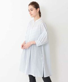 GEORGES RECH / ジョルジュ・レッシュ シャツ・ブラウス | 【洗える】ストライプチュニックブラウス