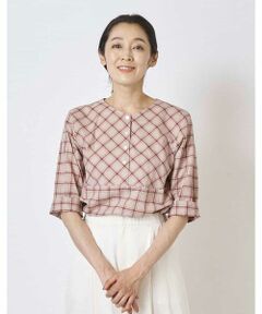 GEORGES RECH / ジョルジュ・レッシュ シャツ・ブラウス | 【洗える】チェック切り替えブラウス
