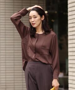 GEORGES RECH / ジョルジュ・レッシュ シャツ・ブラウス | ジョーゼットノーカラーブラウス