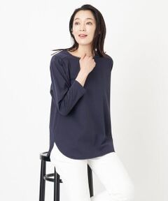 GEORGES RECH / ジョルジュ・レッシュ カットソー | 8分袖ラウンドヘム刺繍カットソー