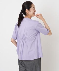 GEORGES RECH / ジョルジュ・レッシュ カットソー | [接触冷感]ドライコットンボートネックバックギャザーカットソー