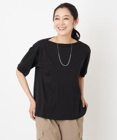 GEORGES RECH / ジョルジュ・レッシュ カットソー | [接触冷感]ドライコットンボートネックバックギャザーカットソー