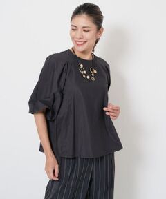 GEORGES RECH / ジョルジュ・レッシュ シャツ・ブラウス | タフタトリコット袖ボリュームフレアブラウス