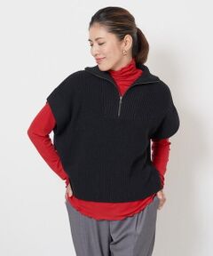 GEORGES RECH / ジョルジュ・レッシュ ベスト | ハーフジップ片畦ニットベスト