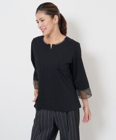 GEORGES RECH / ジョルジュ・レッシュ カットソー | オーガンジーハシゴレースカットソー