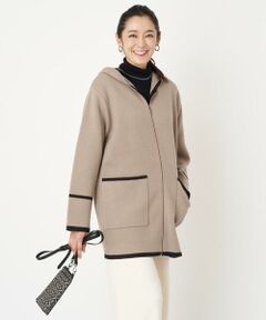 GEORGES RECH / ジョルジュ・レッシュ カーディガン・ボレロ | 配色ニットフードコーディガン