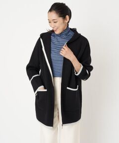 GEORGES RECH / ジョルジュ・レッシュ カーディガン・ボレロ | 配色ニットフードコーディガン