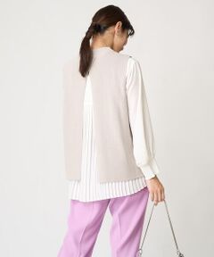 GEORGES RECH / ジョルジュ・レッシュ ベスト | 【バックプリーツブラウス付き】バックスリットニットベスト