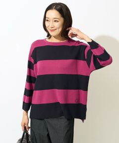 GEORGES RECH / ジョルジュ・レッシュ ニット・セーター | ダブルジャガードボーダー7分袖ニット