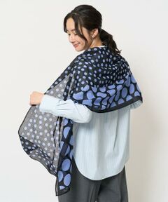 梨地ショール　黒 VOAAOV ウールモッサビッグストール Black×Beige Check