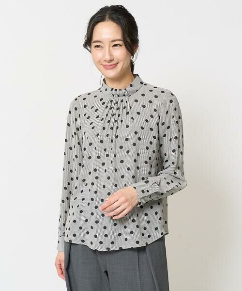 GEORGES RECH / ジョルジュ・レッシュ シャツ・ブラウス | [セットアップ対応]ドットオンチュールバンドカラーブラウス | 詳細2