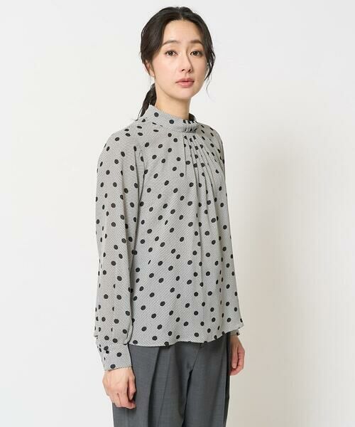 GEORGES RECH / ジョルジュ・レッシュ シャツ・ブラウス | [セットアップ対応]ドットオンチュールバンドカラーブラウス | 詳細3