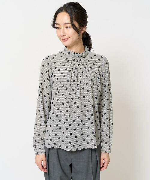 GEORGES RECH / ジョルジュ・レッシュ シャツ・ブラウス | [セットアップ対応]ドットオンチュールバンドカラーブラウス | 詳細4
