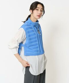 GEORGES RECH / ジョルジュ・レッシュ シャツ・ブラウス | [2点セット]リブニットベスト＆バンドカラーブラウス