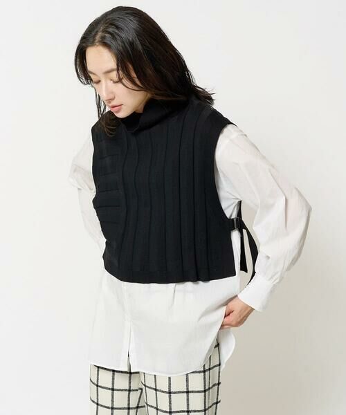 GEORGES RECH / ジョルジュ・レッシュ シャツ・ブラウス | [2点セット]リブニットベスト＆バンドカラーブラウス | 詳細1