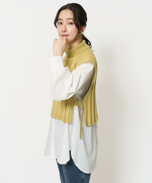 GEORGES RECH / ジョルジュ・レッシュ シャツ・ブラウス | [2点セット]リブニットベスト＆バンドカラーブラウス | 詳細4