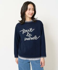 GEORGES RECH / ジョルジュ・レッシュ ニット・セーター | ダブルジャガードラメテープ刺繍ロゴニット