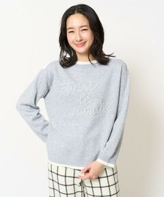 GEORGES RECH / ジョルジュ・レッシュ ニット・セーター | ダブルジャガードラメテープ刺繍ロゴニット