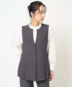 GEORGES RECH / ジョルジュ・レッシュ ベスト | [セットアップ対応]スリットネックプリーツジレ