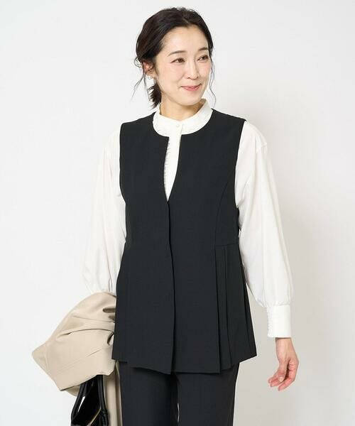 GEORGES RECH / ジョルジュ・レッシュ ベスト | [セットアップ対応]スリットネックプリーツジレ | 詳細2