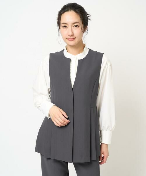 GEORGES RECH / ジョルジュ・レッシュ ベスト | [セットアップ対応]スリットネックプリーツジレ | 詳細3