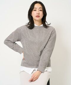 セール】 ダブルジャガードラメテープ刺繍ロゴニット （ニット