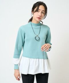 GEORGES RECH / ジョルジュ・レッシュ ニット・セーター | タフタコンビアシンメトリーニット