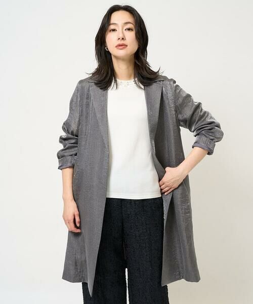 GEORGES RECH/ジョルジュ・レッシュ メタリックツイルロングコート ダークグレー M GEORGES RECH/ジョルジュ・レッシュ メタリックツイルロングコート ダークグレー M