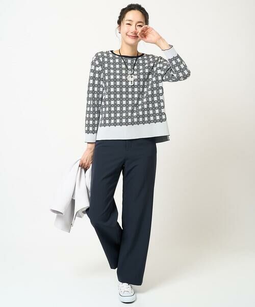 GEORGES RECH / ジョルジュ・レッシュ ニット・セーター | [日本製]裏カノコストレッチジャカード8分袖ニット | 詳細14