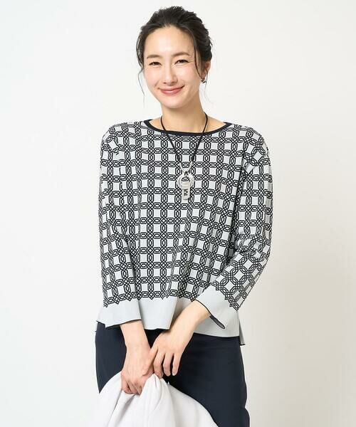 GEORGES RECH / ジョルジュ・レッシュ ニット・セーター | [日本製]裏カノコストレッチジャカード8分袖ニット | 詳細2