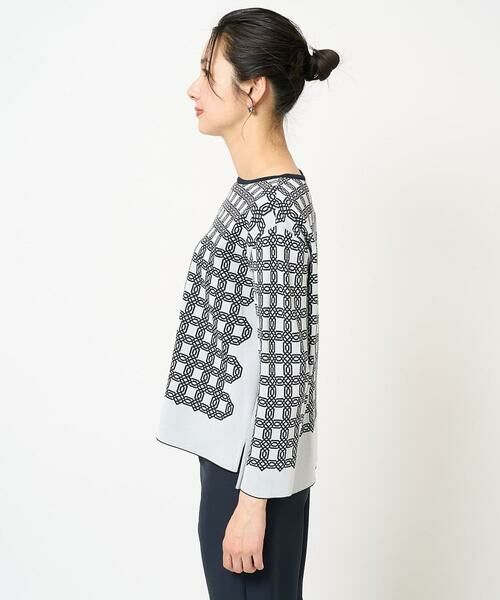 GEORGES RECH / ジョルジュ・レッシュ ニット・セーター | [日本製]裏カノコストレッチジャカード8分袖ニット | 詳細5