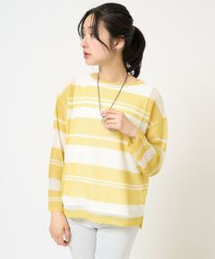 GEORGES RECH / ジョルジュ・レッシュ ニット・セーター | メッシュボーダー8分袖ニット