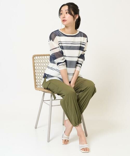 GEORGES RECH / ジョルジュ・レッシュ ニット・セーター | メッシュボーダー8分袖ニット | 詳細11