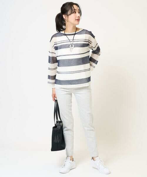 GEORGES RECH / ジョルジュ・レッシュ ニット・セーター | メッシュボーダー8分袖ニット | 詳細13