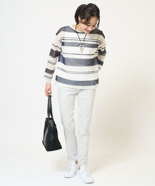 GEORGES RECH / ジョルジュ・レッシュ ニット・セーター | メッシュボーダー8分袖ニット | 詳細14