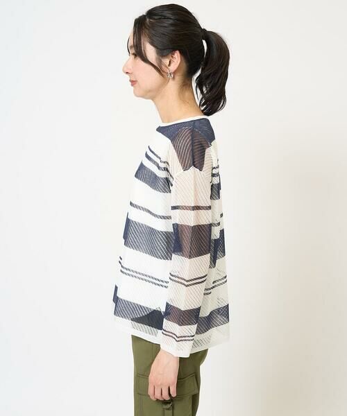 GEORGES RECH / ジョルジュ・レッシュ ニット・セーター | メッシュボーダー8分袖ニット | 詳細4