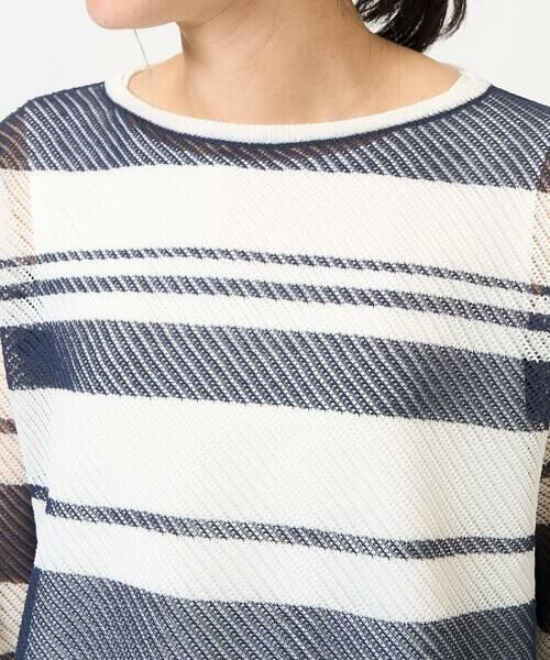 GEORGES RECH / ジョルジュ・レッシュ ニット・セーター | メッシュボーダー8分袖ニット | 詳細6