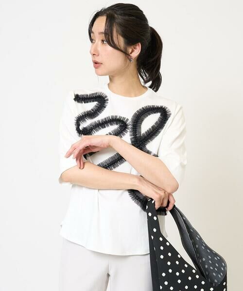 GEORGES RECH / ジョルジュ・レッシュ カットソー | チュールテープラインカットソー | 詳細4