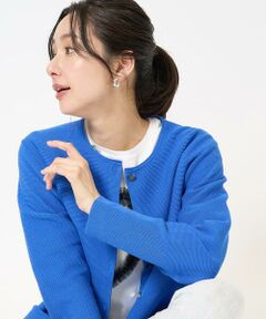 [アンサンブル対応]ガーター編クルーネックカーディガン