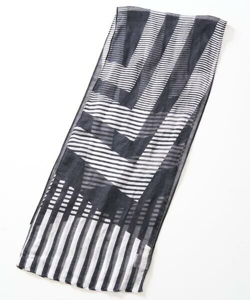 GEORGES RECH / ジョルジュ・レッシュ マフラー・ショール・スヌード・ストール | 幾何プリント麻混ストール | 詳細4