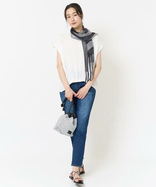 GEORGES RECH / ジョルジュ・レッシュ マフラー・ショール・スヌード・ストール | 幾何プリント麻混ストール | 詳細5