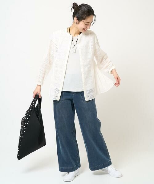 GEORGES RECH / ジョルジュ・レッシュ シャツ・ブラウス | 幾何ボーダーレースプリーツブラウス | 詳細13