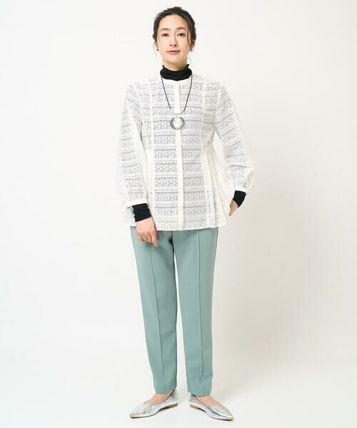 GEORGES RECH / ジョルジュ・レッシュ シャツ・ブラウス | 幾何ボーダーレースプリーツブラウス | 詳細14