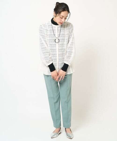 GEORGES RECH / ジョルジュ・レッシュ シャツ・ブラウス | 幾何ボーダーレースプリーツブラウス | 詳細15