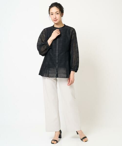 GEORGES RECH / ジョルジュ・レッシュ シャツ・ブラウス | 幾何ボーダーレースプリーツブラウス | 詳細19