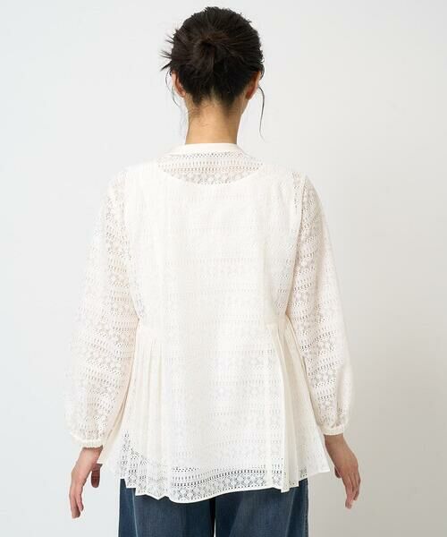 GEORGES RECH / ジョルジュ・レッシュ シャツ・ブラウス | 幾何ボーダーレースプリーツブラウス | 詳細6