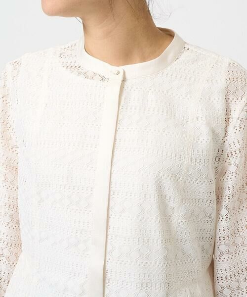 GEORGES RECH / ジョルジュ・レッシュ シャツ・ブラウス | 幾何ボーダーレースプリーツブラウス | 詳細7