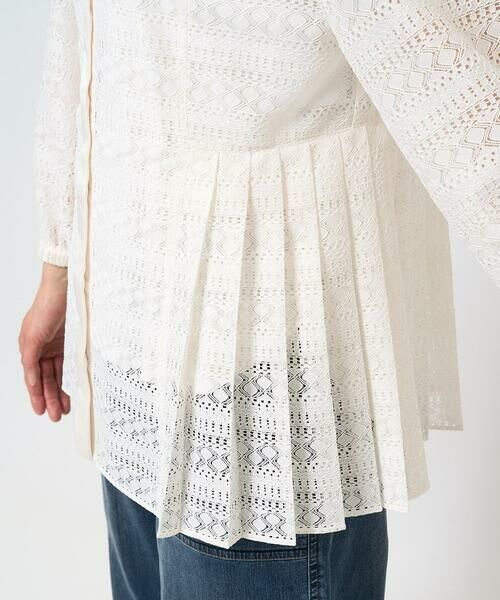 GEORGES RECH / ジョルジュ・レッシュ シャツ・ブラウス | 幾何ボーダーレースプリーツブラウス | 詳細9