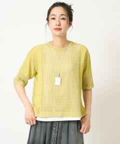 GEORGES RECH / ジョルジュ・レッシュ ニット・セーター | ソフトローン透かし編ニットプルオーバー