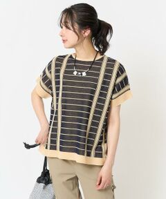 GEORGES RECH / ジョルジュ・レッシュ ニット・セーター | ジャガードストライプ幾何柄シアーニット